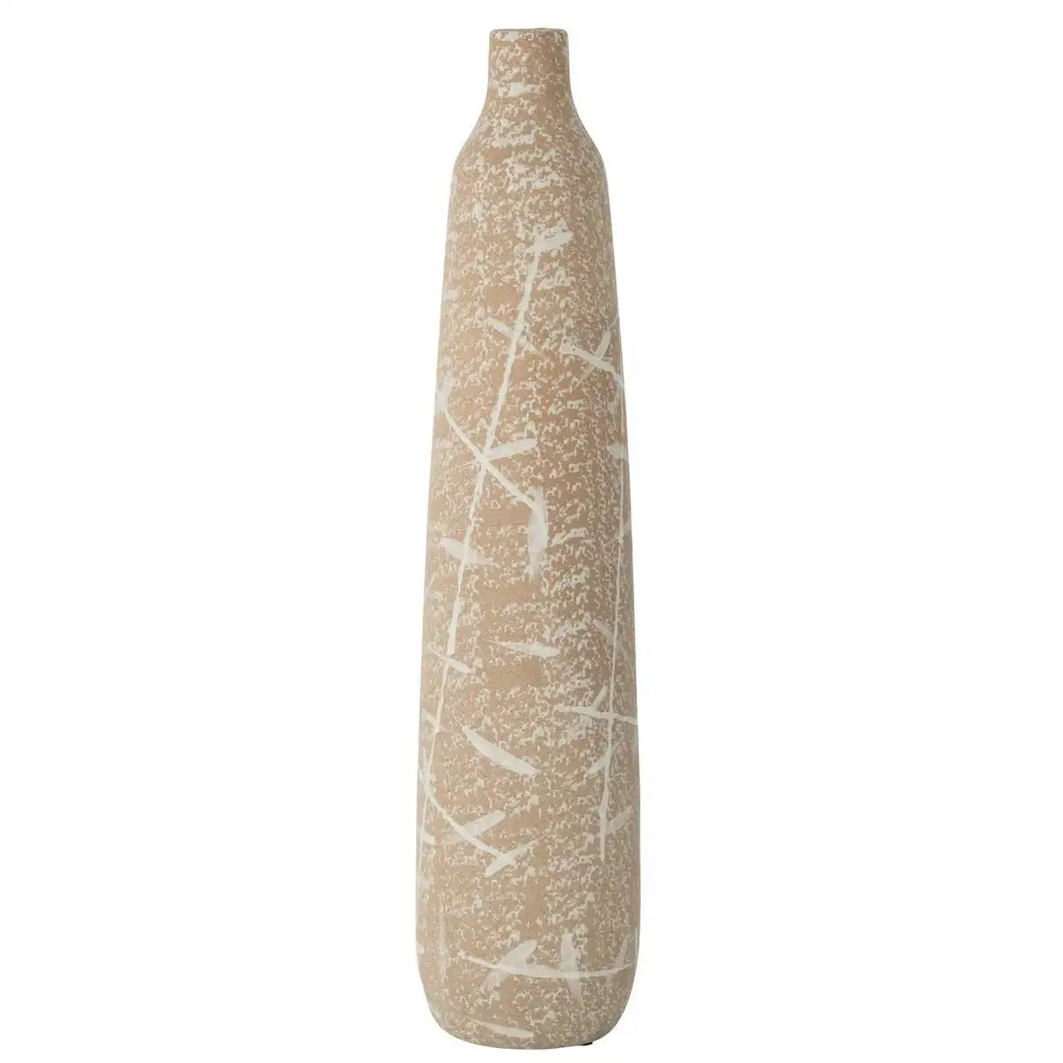 J -Line Vase Dune Schmal - Keramik - Beige/Weiß - groß - 69,5 cm hoch