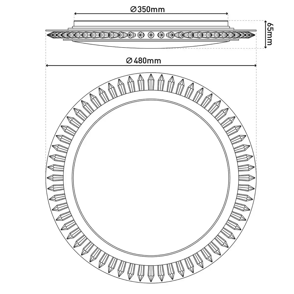 LED Deckenleuchte "MADISON" Ø 48 cm, viele Funktionen, aus Metall und Kunststoff , Gold, mit integrierten LEDs, Beleuchtung für Wohnräume oder Büro