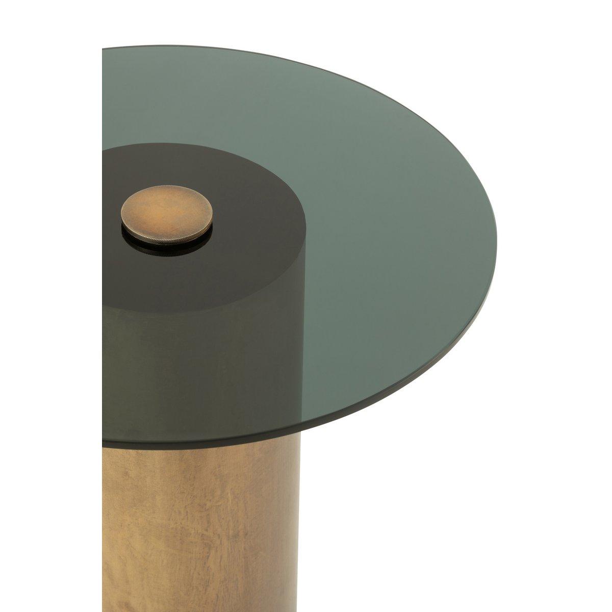 J-Line Beistelltisch Soni – Eisen/Glas – Schwarz/Bronze