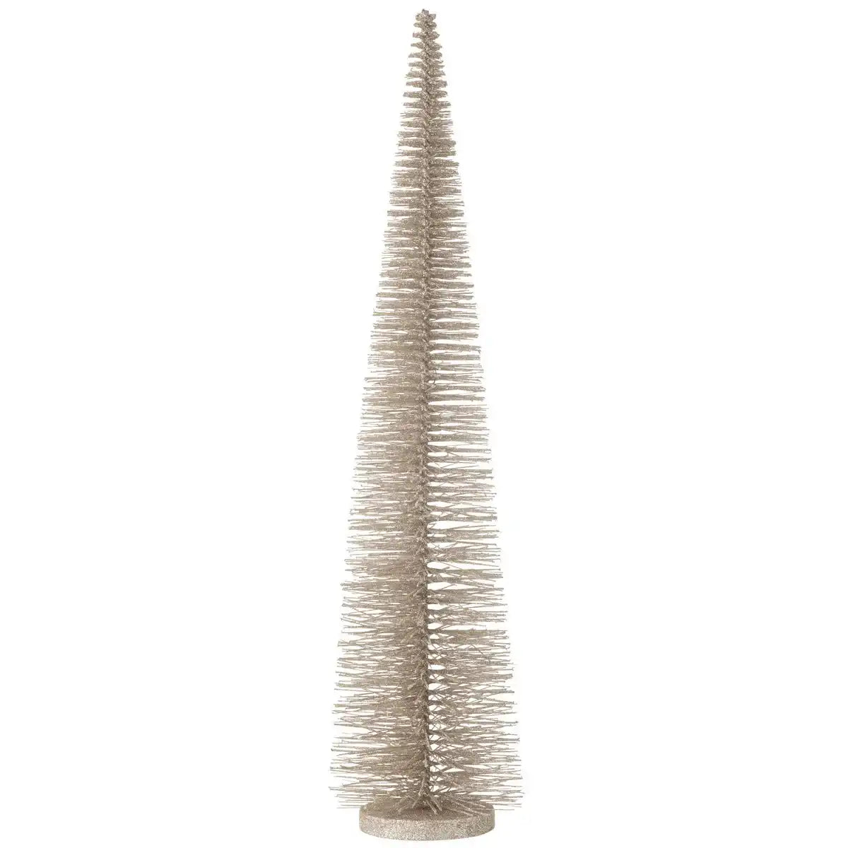 J-Line Weihnachtsbaum Deko Glitzer Plastie Greige Groß