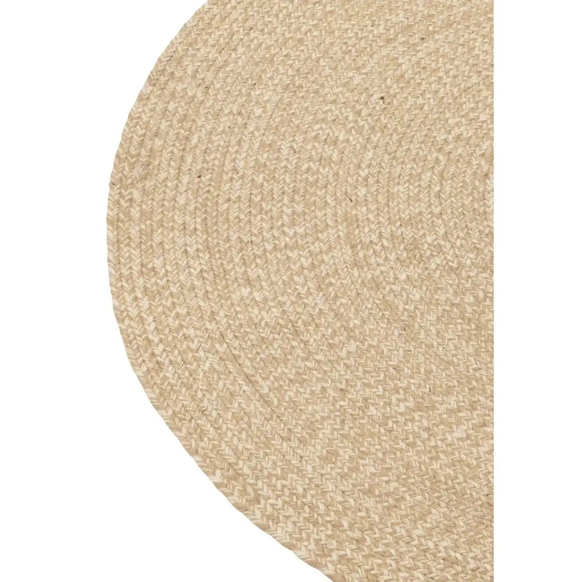 J-Line Teppich Miami Outdoor Polyester Natur/Weiß Klein – Teppich 120 x 120 cm