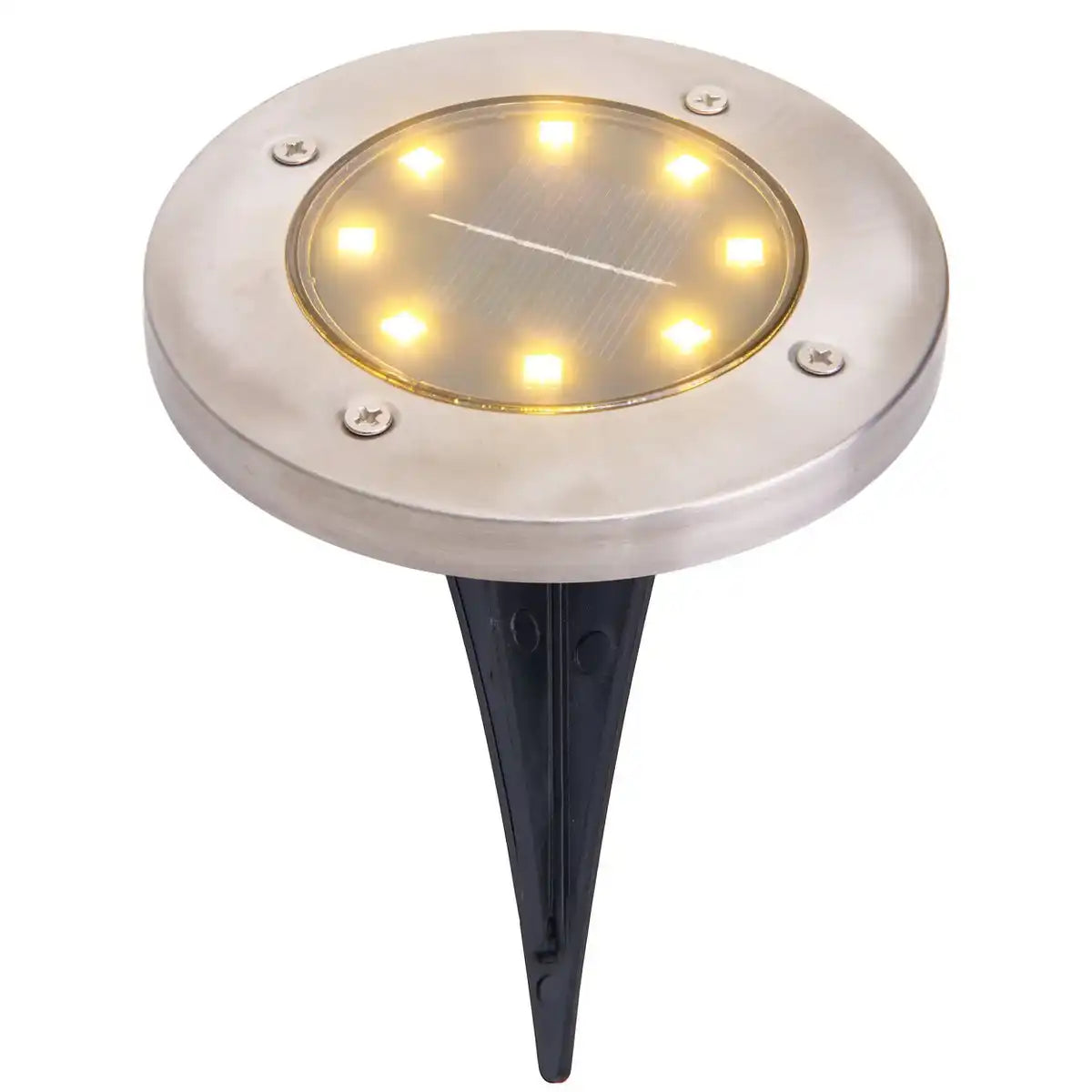 6er-Set LED Solar-Boden-Erdspieß "KIAN" , für Außen, Erdspieß aus Metall und Kunststoff in Stahl-blank, mit integrierter LED