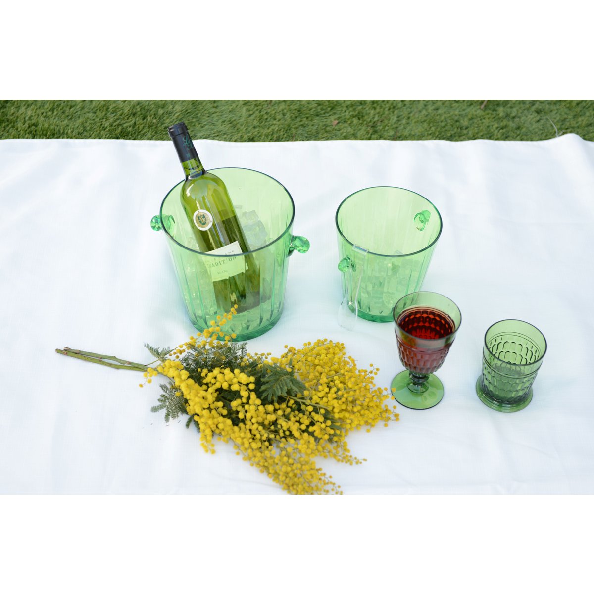 Grüner Gefrierschale mit transparenter Zange 16.6x16.6x17cm