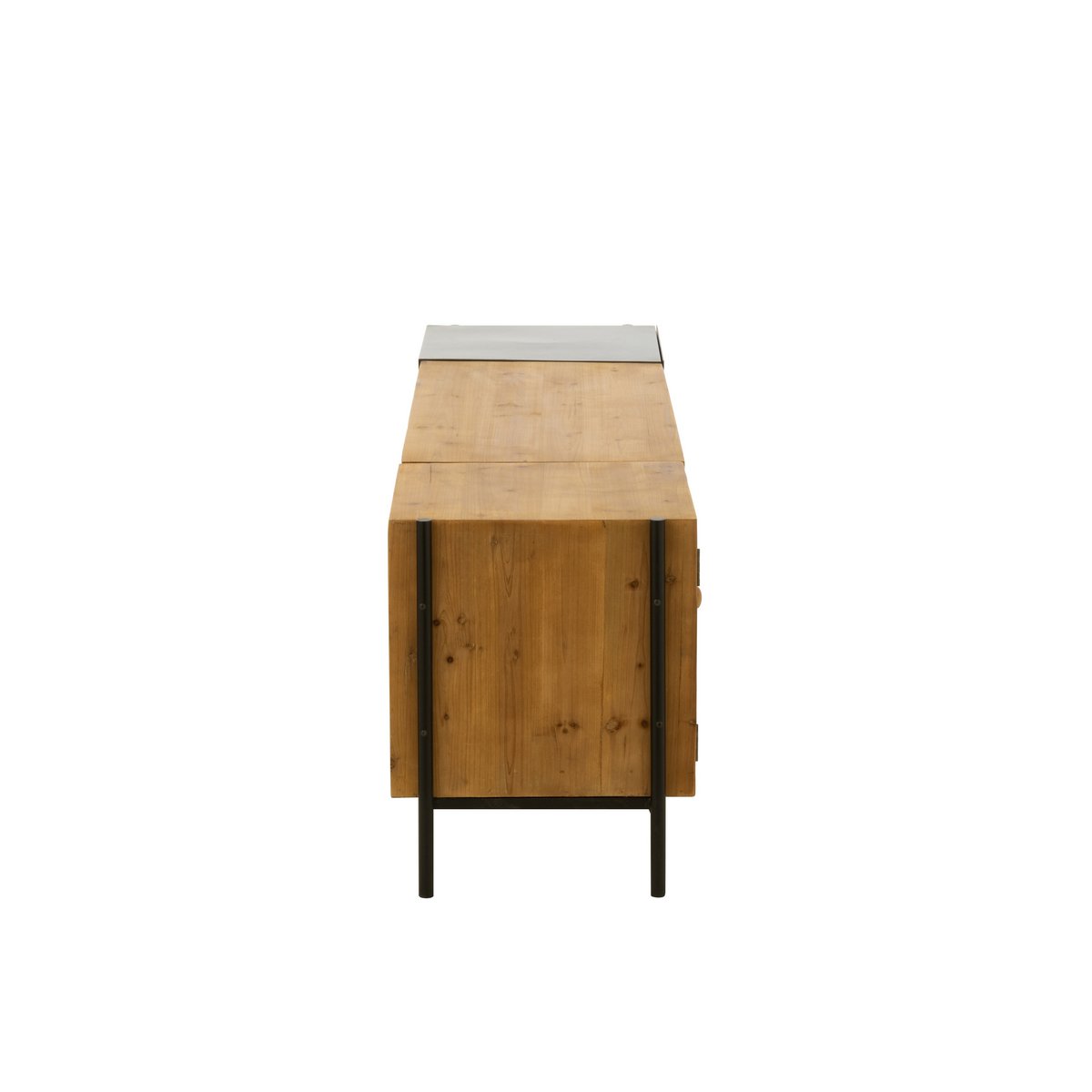 J-Line TV-Schrank Tina – Holz/Eisen – Schwarz/Natur