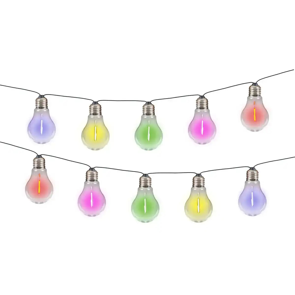 10er-LED Solar-Außenlichterkette "LINDA" Gesamtlänge 370 cm, 10 Kugeln (Abstand 20 cm) mit Ø 6 cm, Kunststoff, RGB-Farbwechsel