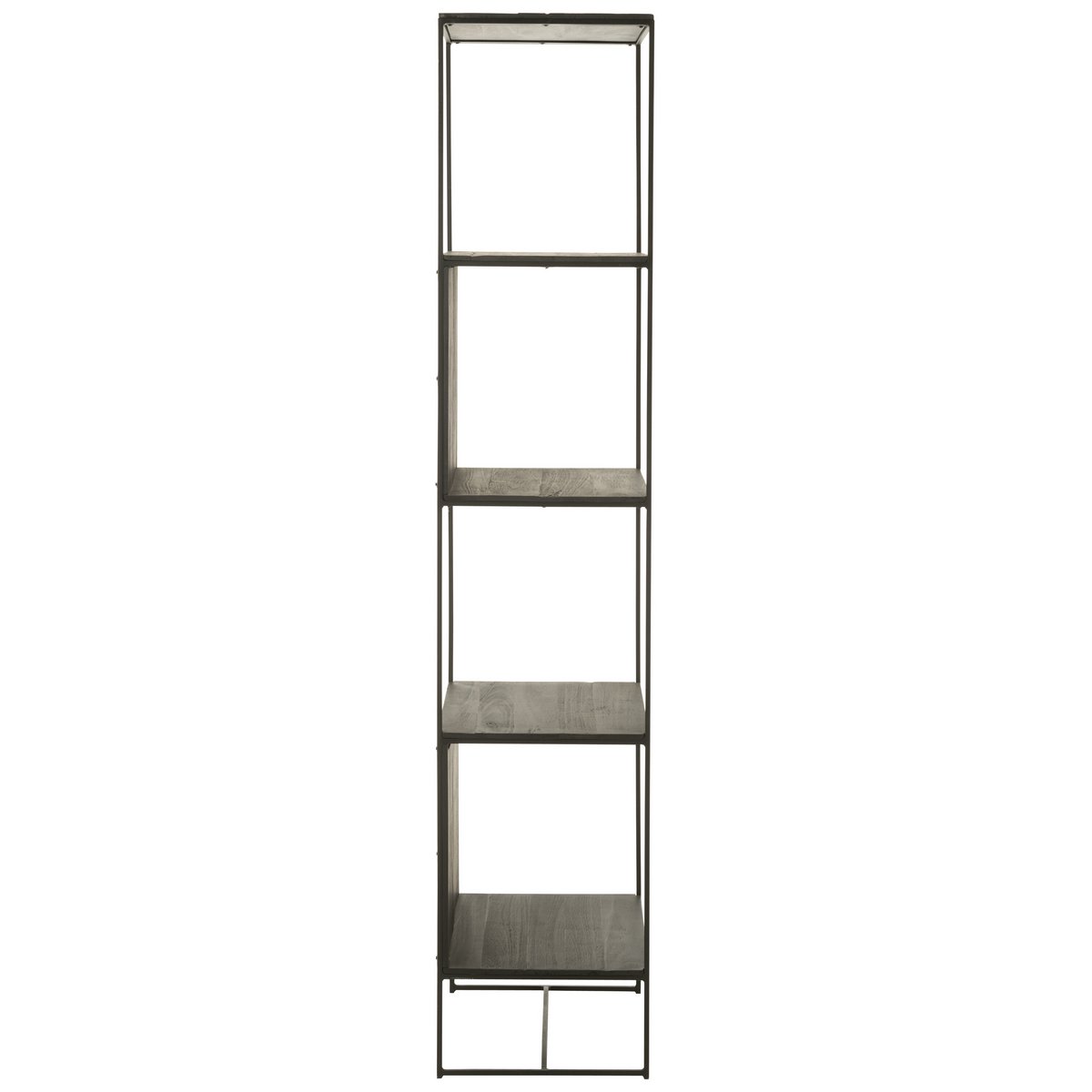 J -Line Rek Slim Teak - Holz/Metall - Schwarz