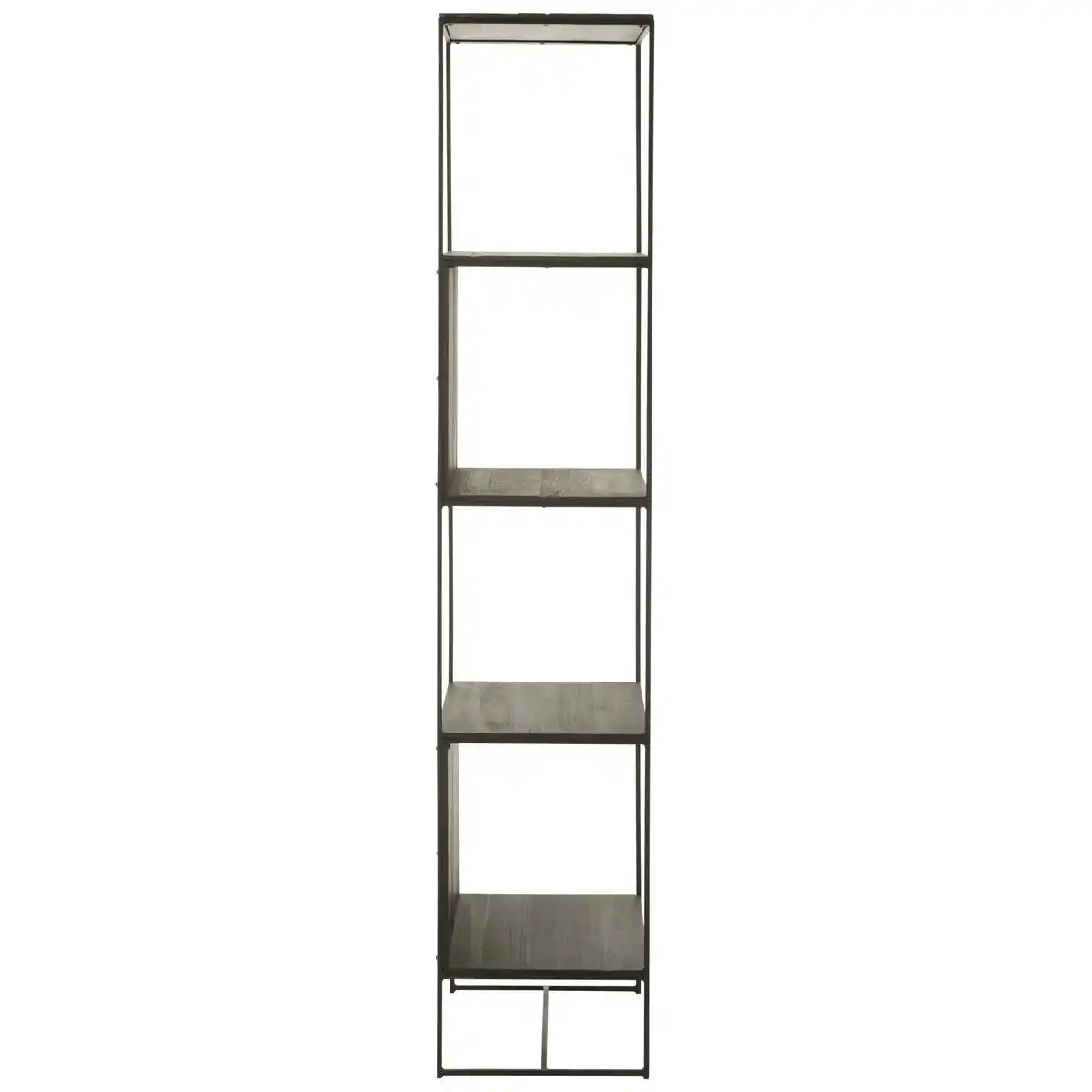J -Line Rek Slim Teak - Holz/Metall - Schwarz