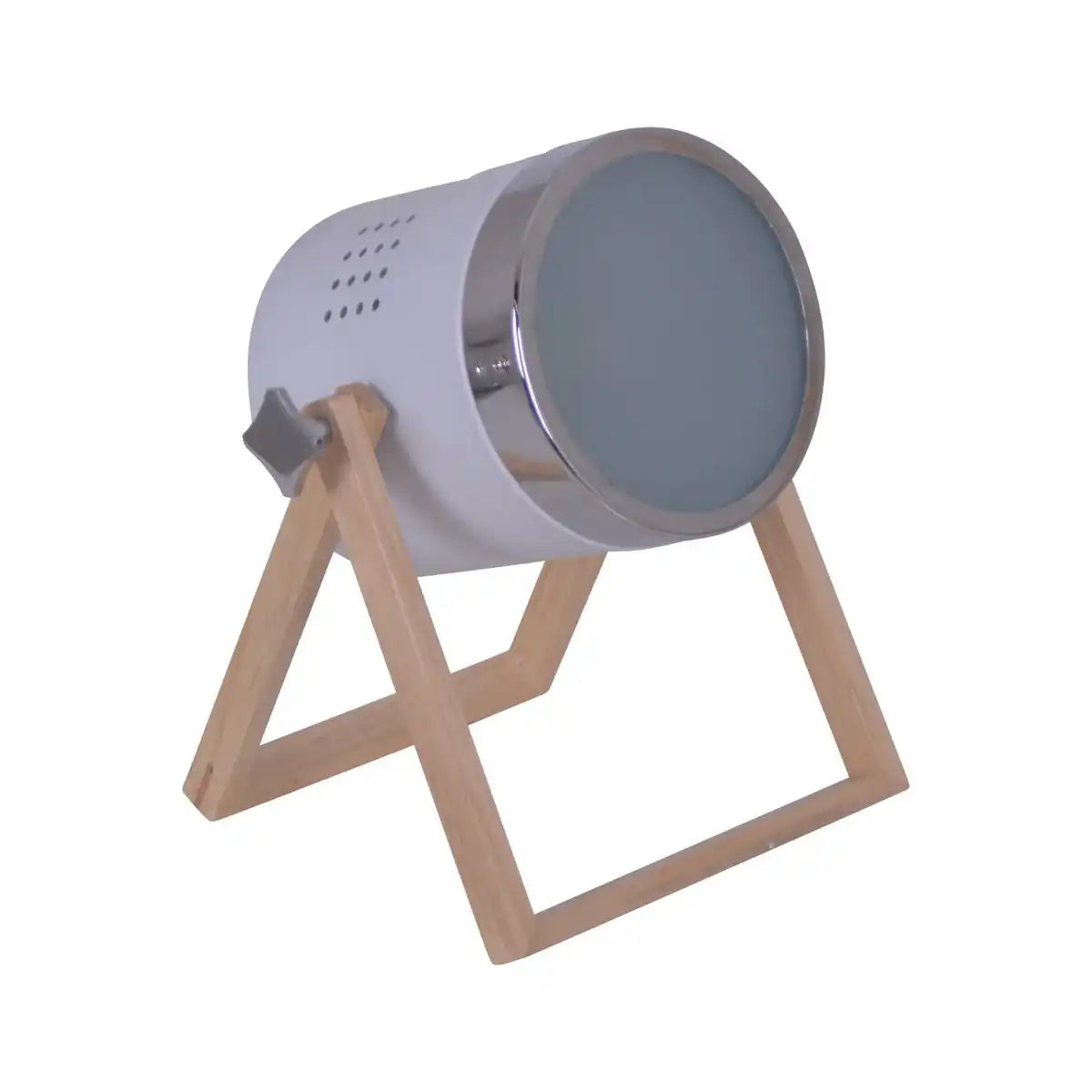 Tischleuchte "TIM" aus weißem Metall und satiniertem Kunststoff, mit E27-Fassung, Tischlampe für Innen, 28 cm hoch