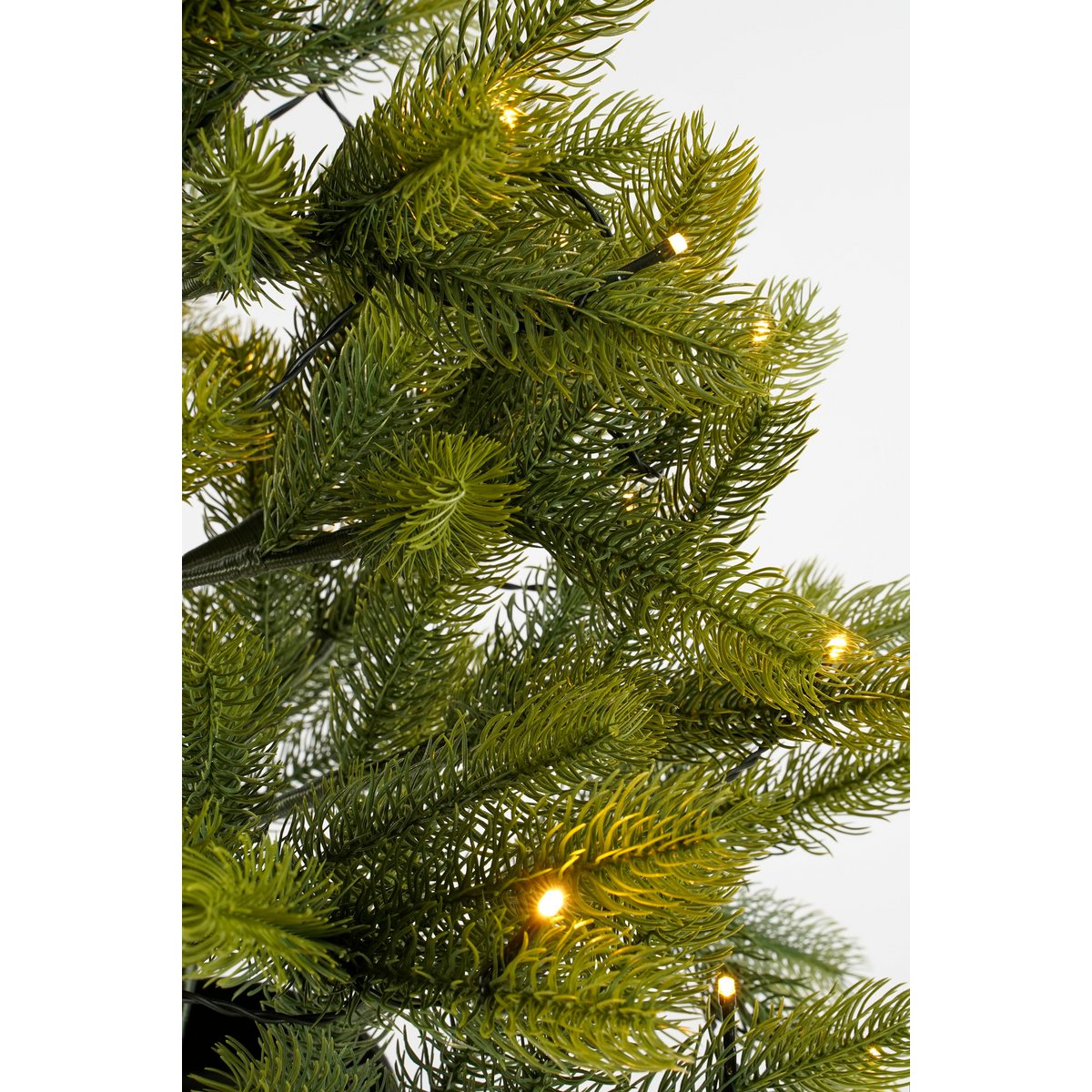 Künstlicher Weihnachtsbaum im Topf mit LED-Beleuchtung – H90 x Ø55 cm – Grün