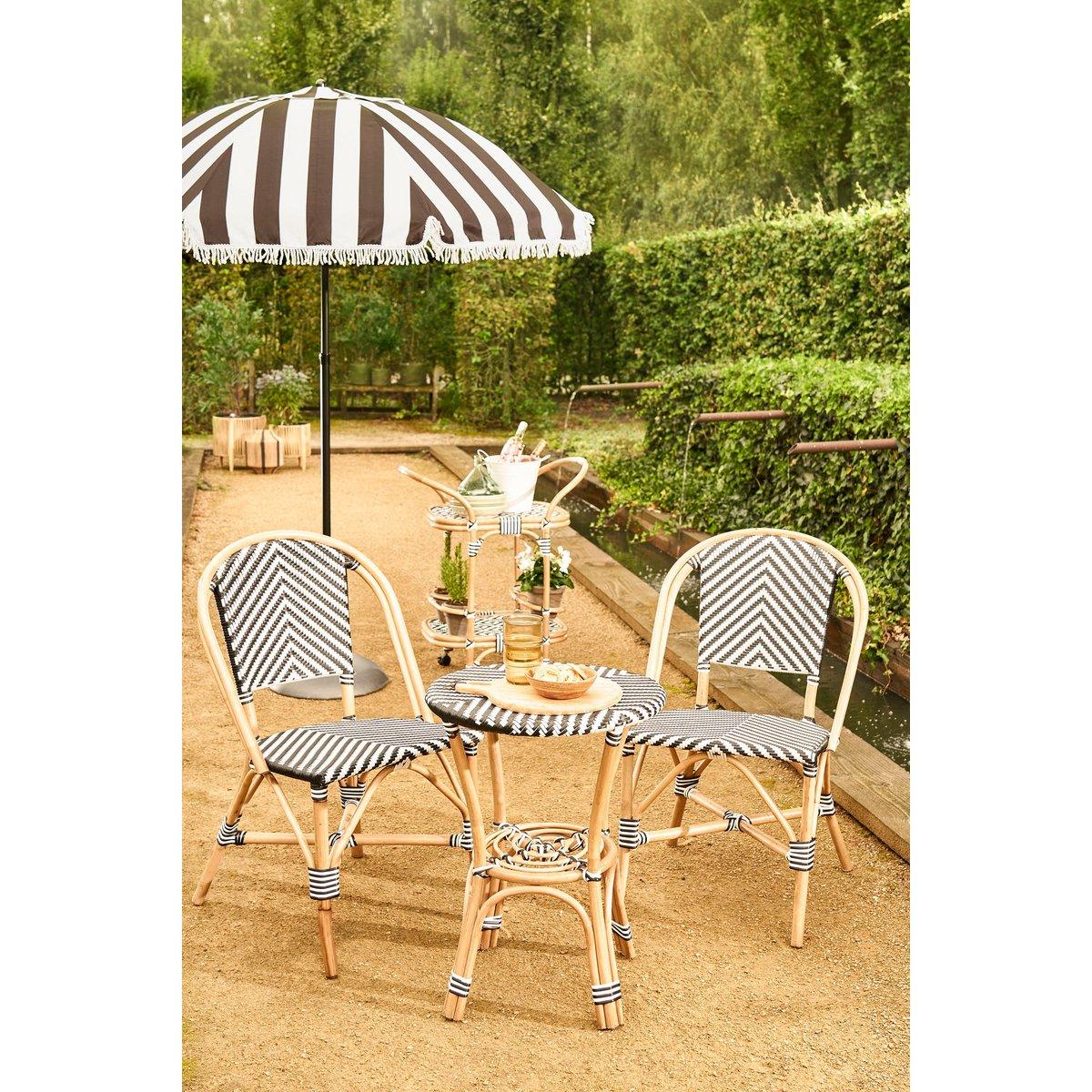 Mandox Outdoor-Bistrotisch – H66 x Ø50 cm – Schwarz, Weiß