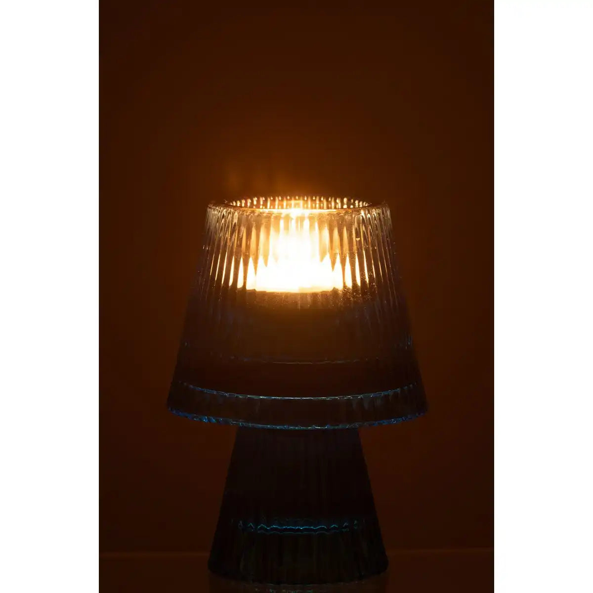 J-Line Teelichthalter Hutglas Blau