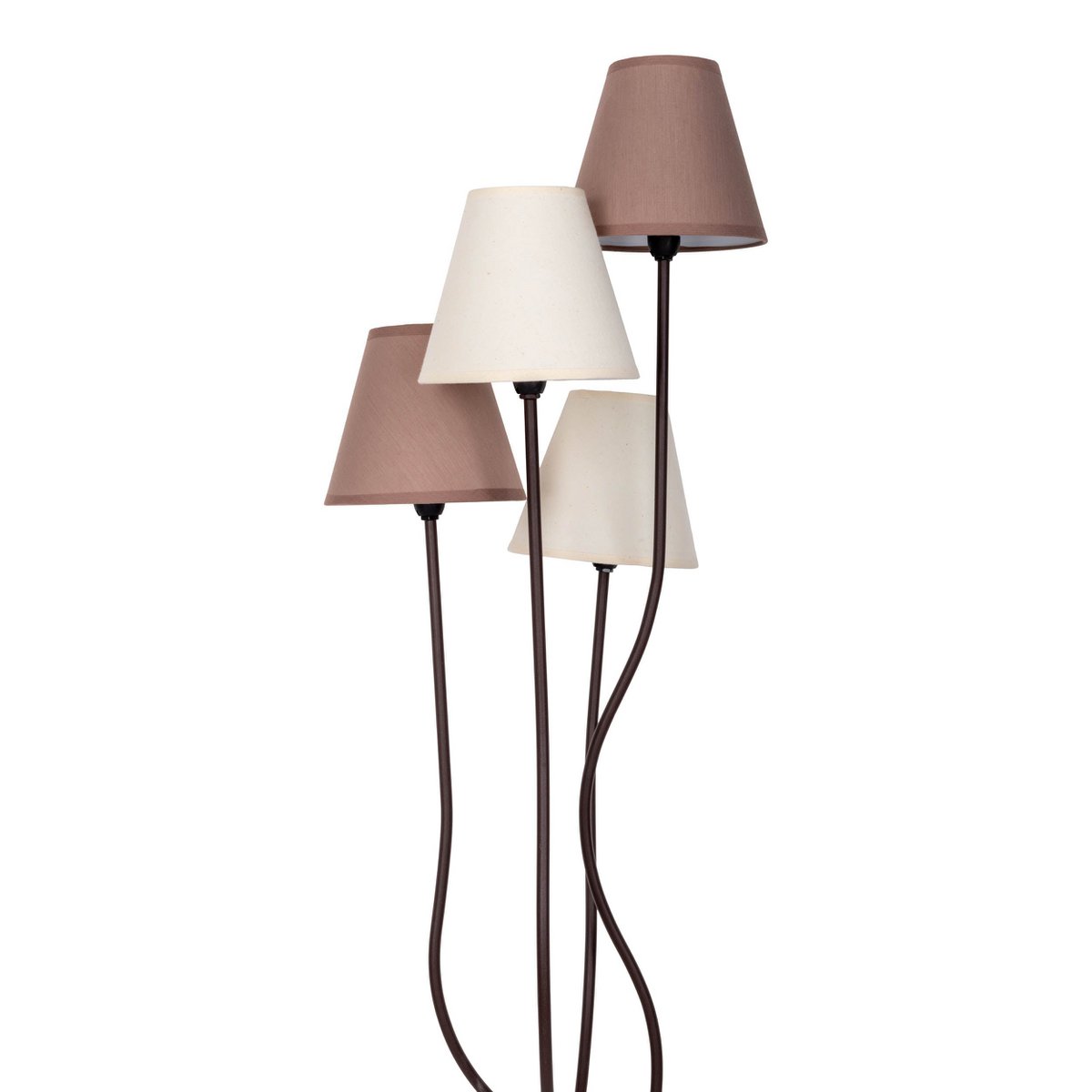 Textilstehleuchte 4-flammig "BOHO", Stehlampe in Beige/Braun, mit E14-Fassung, für Esszimmer, Wohnzimmer, Diele oder Büro, 138 cm hoch