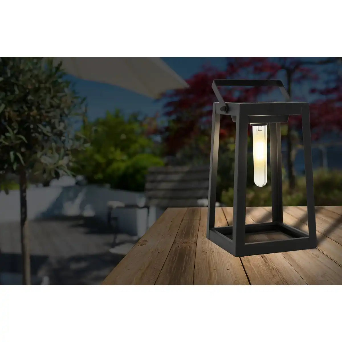 LED-Deko-Solarleuchte , für Außen, Deko - Metall und Kunststoff in Schwarz, mit integrierter LED