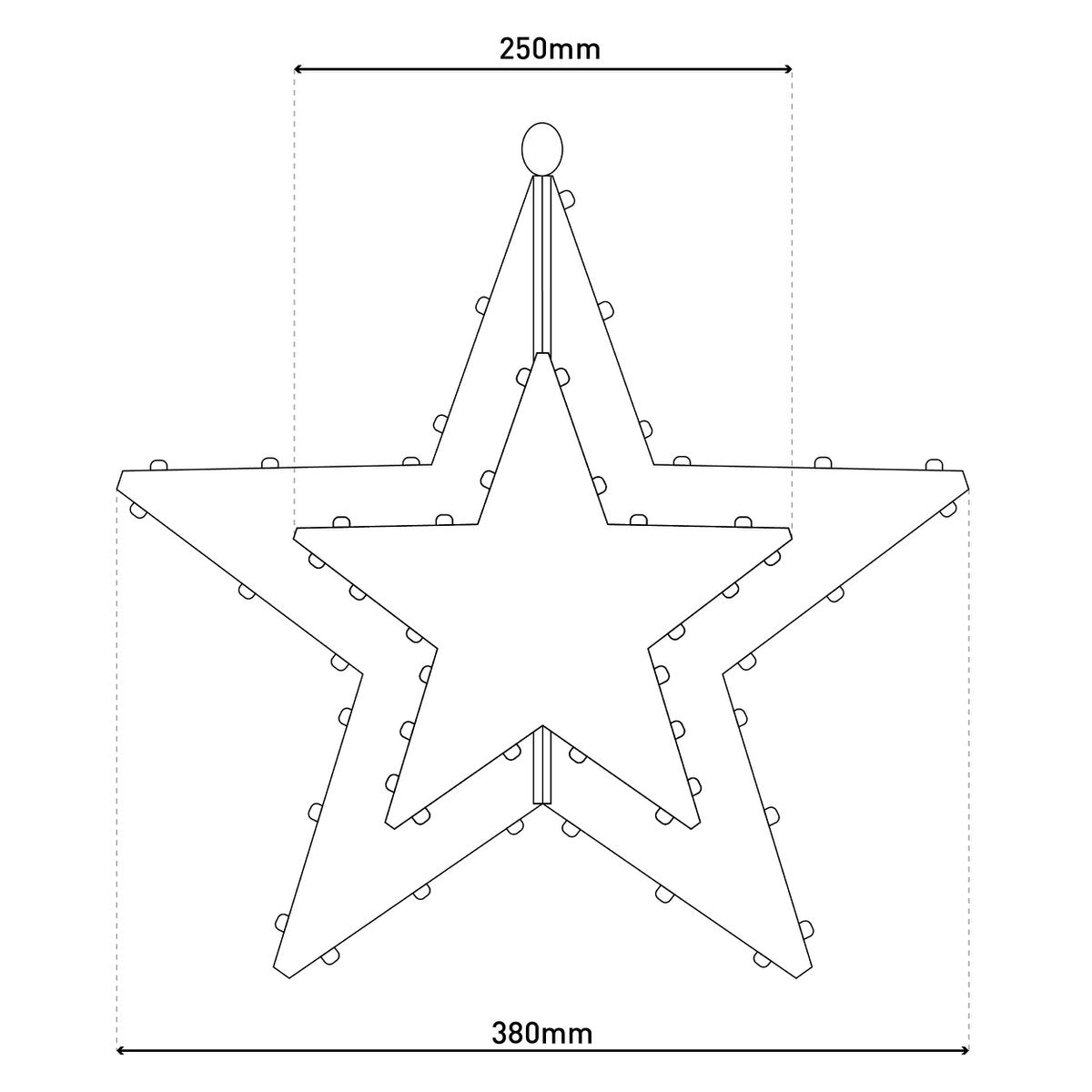 LED-Outdoor-Weihnachtsleuchte "Stern" D: 40 cm