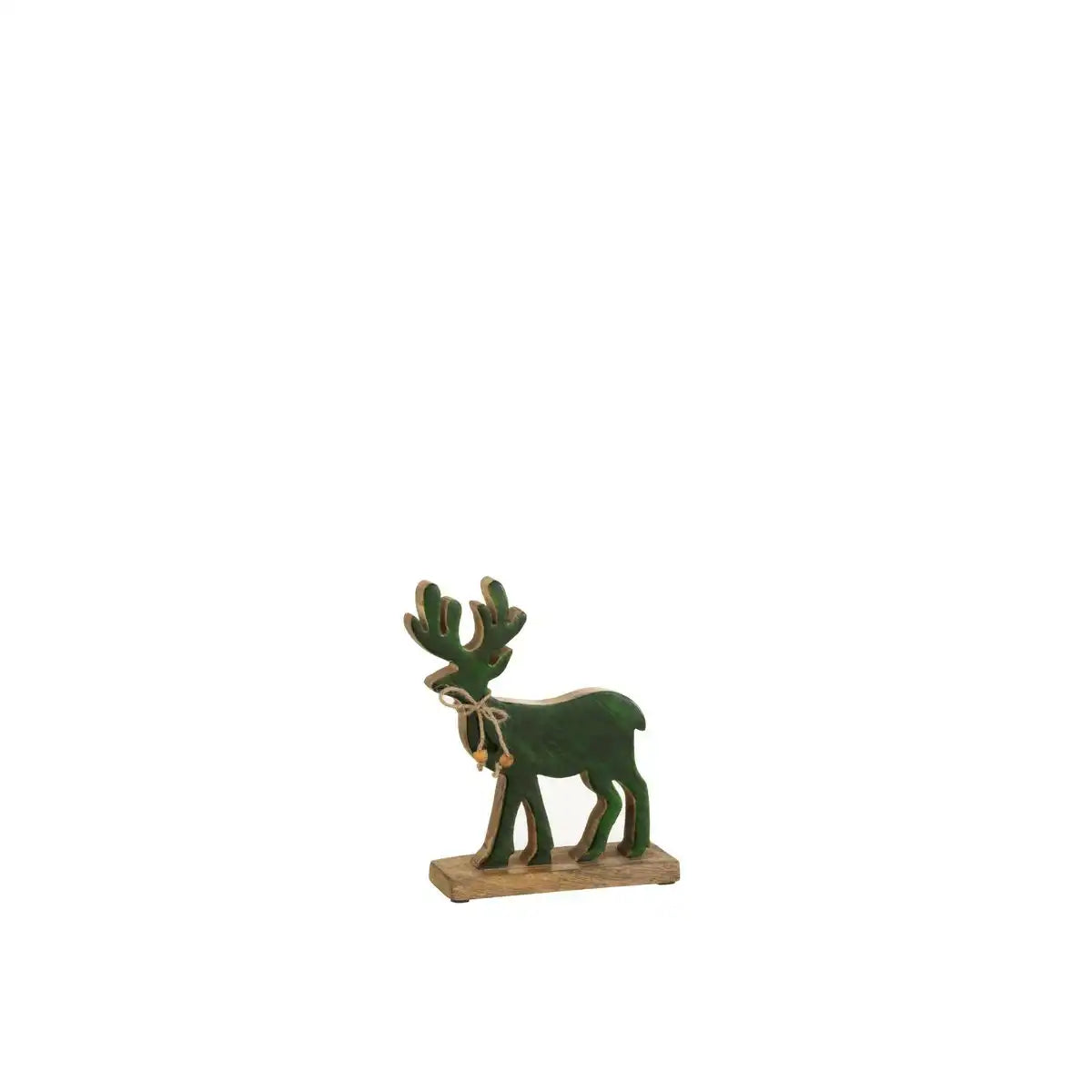 J-Line Figur Rentier - Holz - Grün - klein