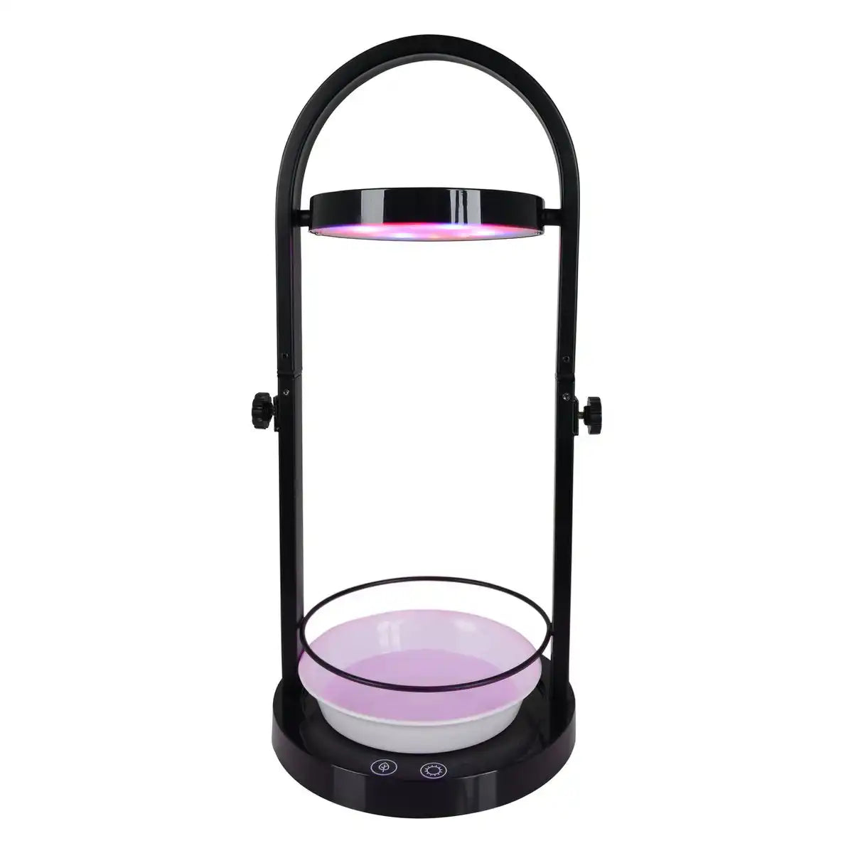 LED Pflanzen-Tischleuchte 53,5 cm hoch, aus Metall und Kunststoff in Schwarz, mit integrierter LED
