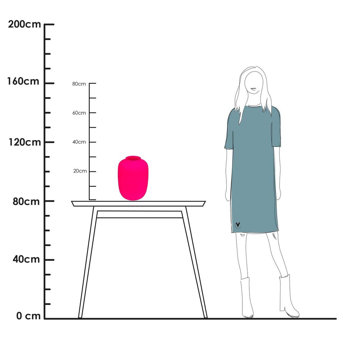 Designer Blumenvase Glasvase Neonrosa Pink Handarbeit