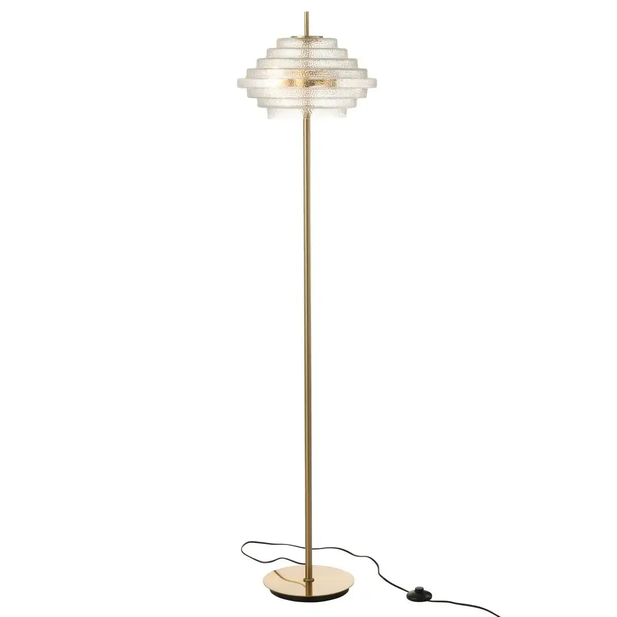 J-Line Fußlampe LED Gold Metall/Glas durchscheinend