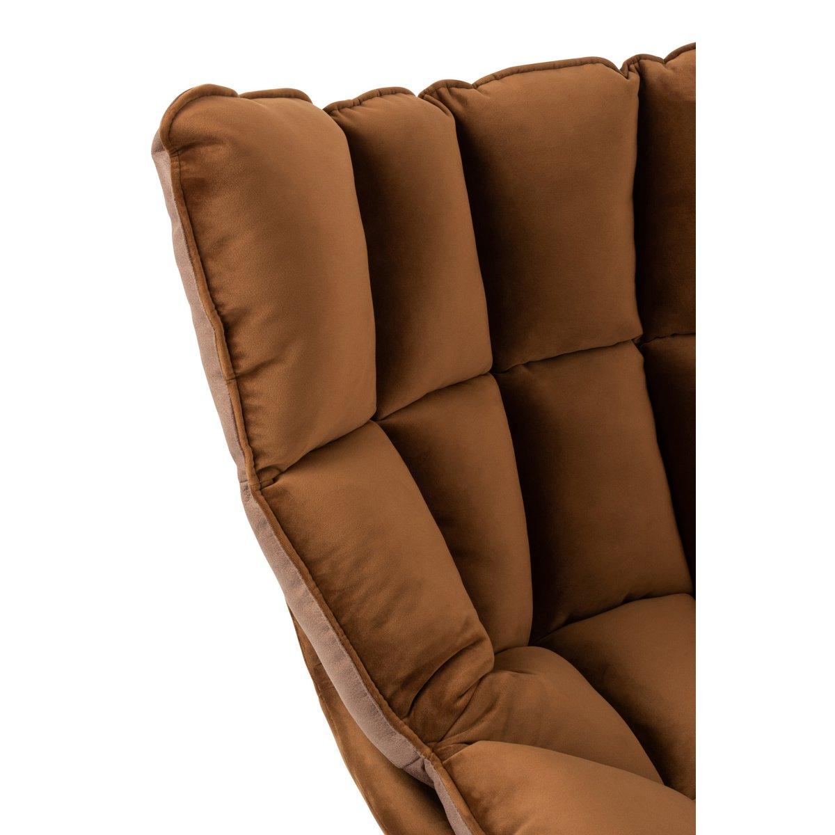 J-Line Stuhl Relax Kissen auf Gestell Textil/Metall braun