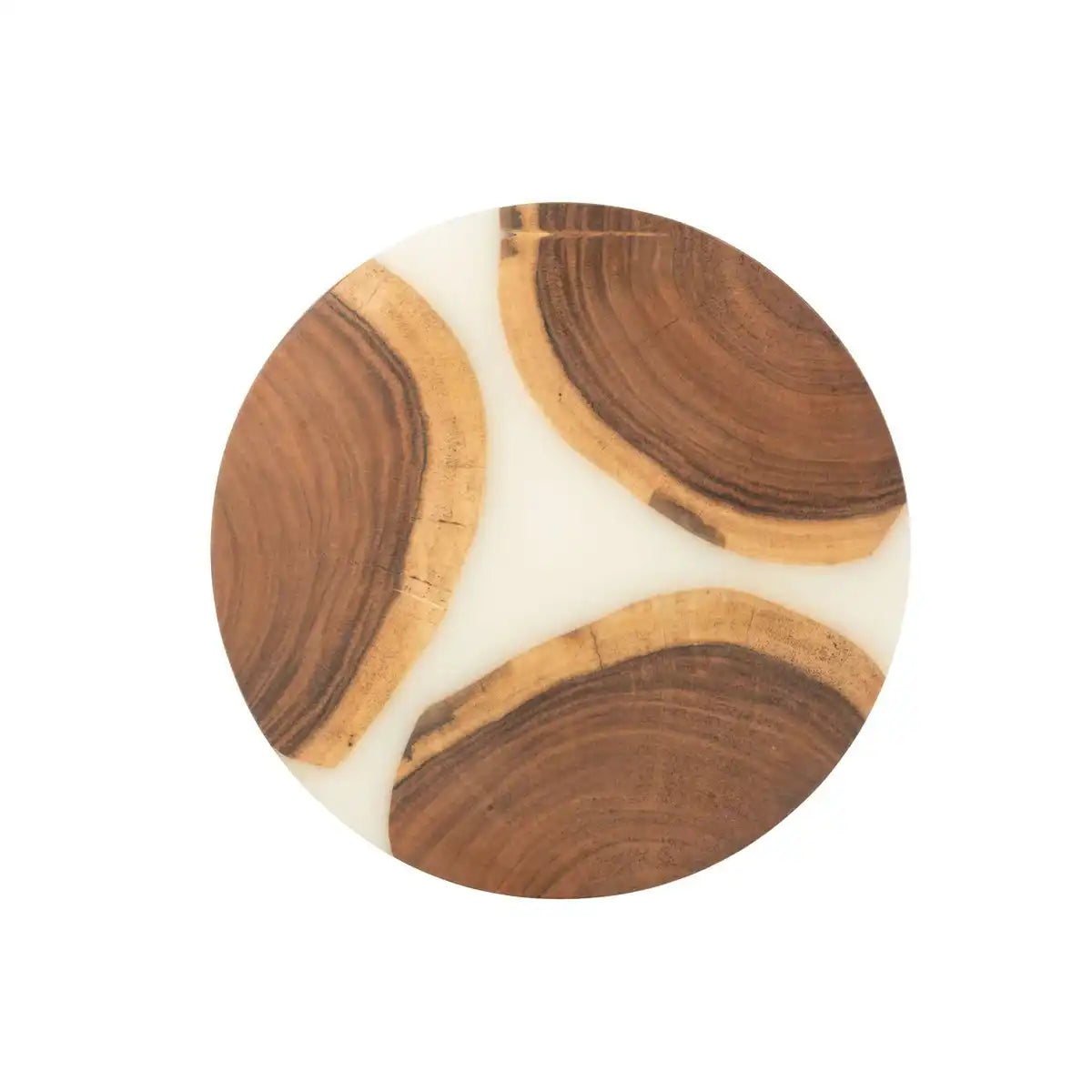 J -line Snijplank Round - Holz/Epoxidharz - Natural/Weiß