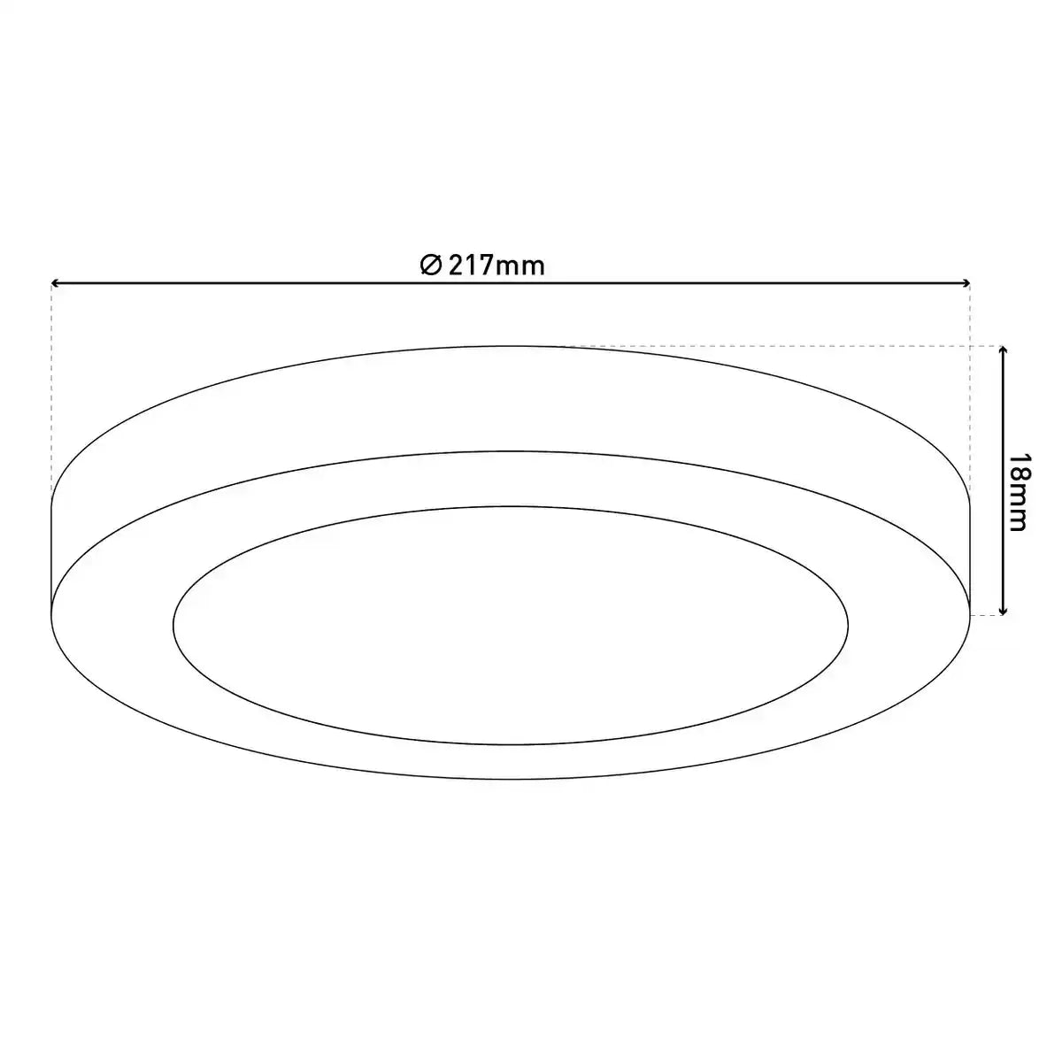 LED Deckenleuchte "BONUS" Ø21,7 cm, Funktionsleuchte Einbau- und Aufbau möglich, Deckenlampe aus Metall und Kunststoff in weiß, mit fest verbauten LEDs, inkl. CCT-Farbwechsler