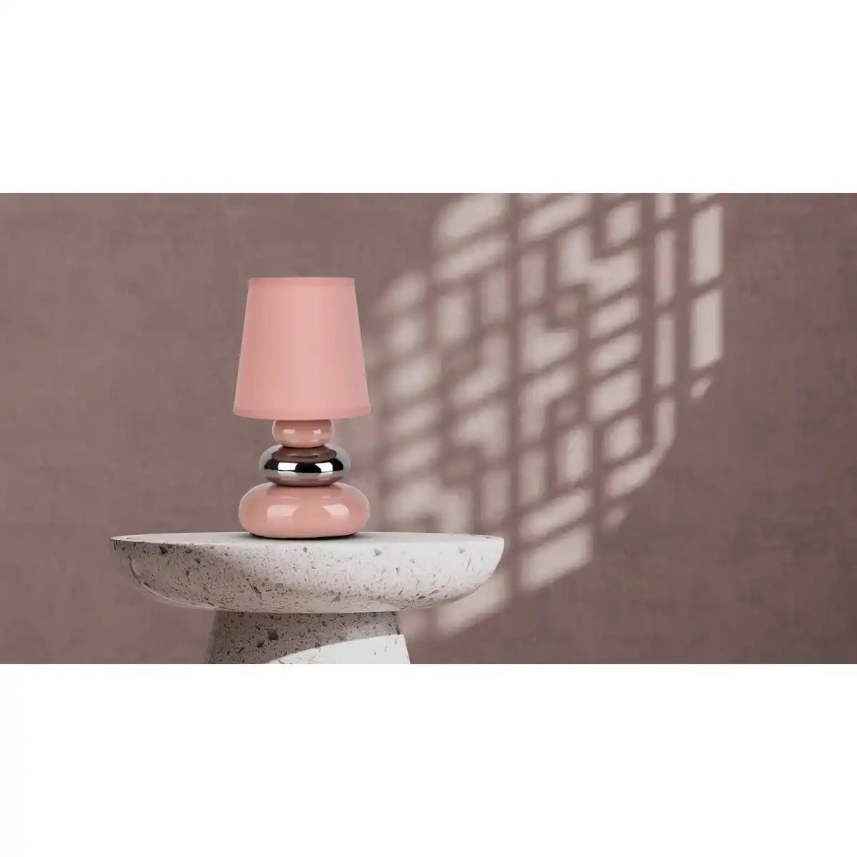 Keramik Tischleuchte "STONEY" rosa - Klassik - Tischleuchte - - rosé/lachs - E14 - keine Angabe