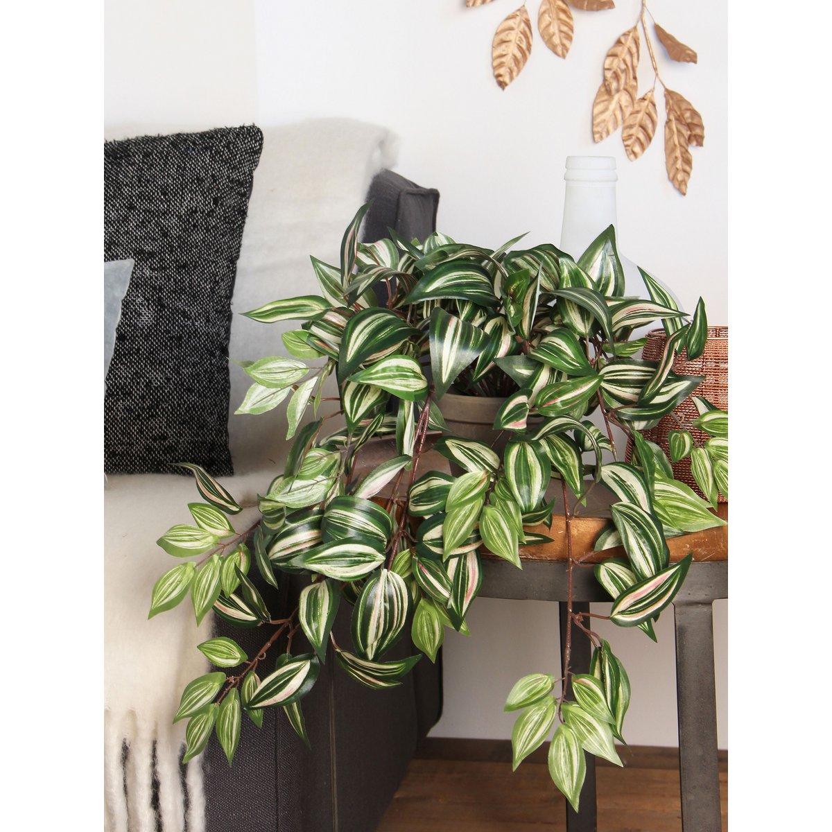 Künstliche Hängepflanze Tradescantia im Stan-Blumentopf – H45 x Ø25 cm – Grün