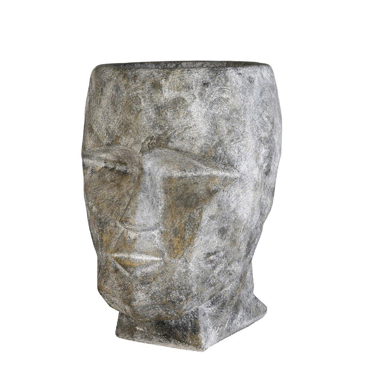 Magnesia Pflanzgefäß "Head" graubetonoptik H.45cm
