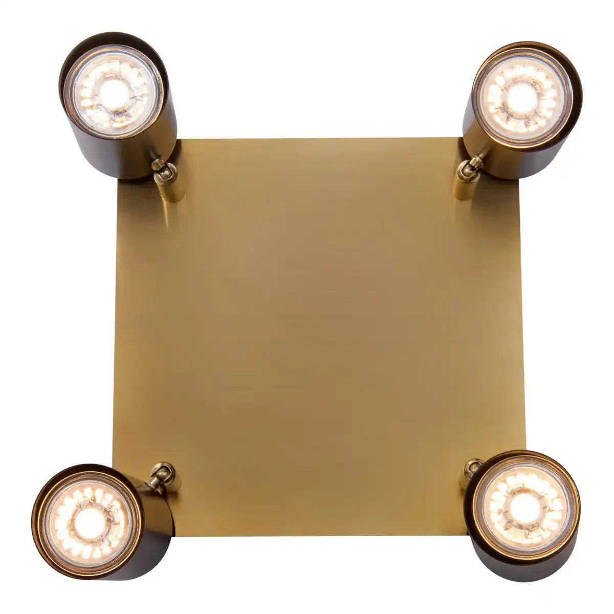 4er Wand- und Deckenleuchten "FRIDA" in Metall schwarz / Gold, Deckenstrahler, GU10, Deckenlampe für Esszimmer, Wohnzimmer, Diele oder Büro, 22 x 22 cm