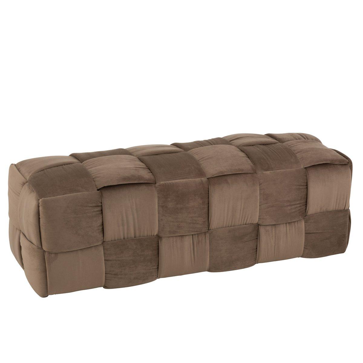 J-Line Pouf 3-Sitzer - Textil/Holz - Braun