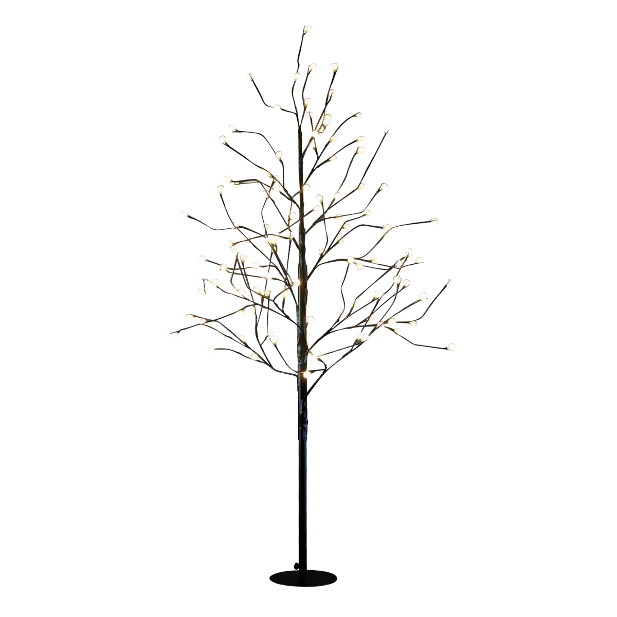 Baum mit klassischer weißer LED-Beleuchtung – H150 x Ø80 cm – Metall – Schwarz
