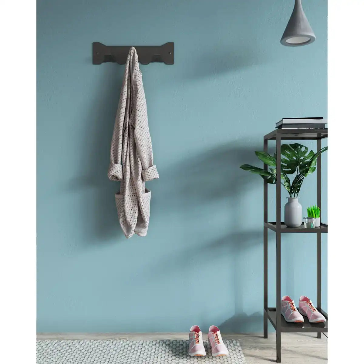 Gorillz Triangle Three – Industrial – Wandgarderobe – 3 Kleiderhaken – Schwarz