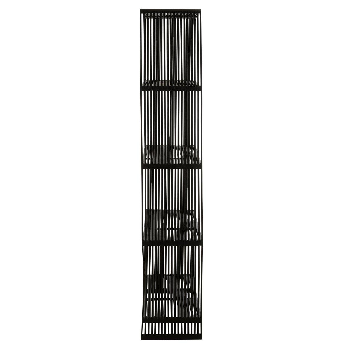 J-Line Bücherregal 4 Regale – recyceltes Holz – Schwarz