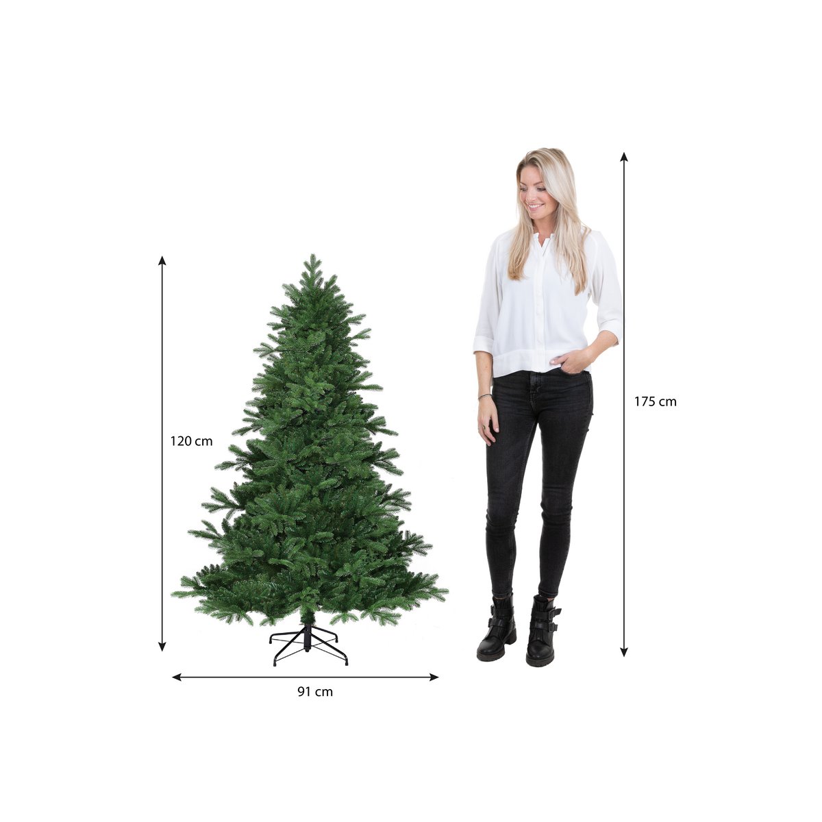 Künstlicher Weihnachtsbaum – H120 x Ø91 cm – Grün