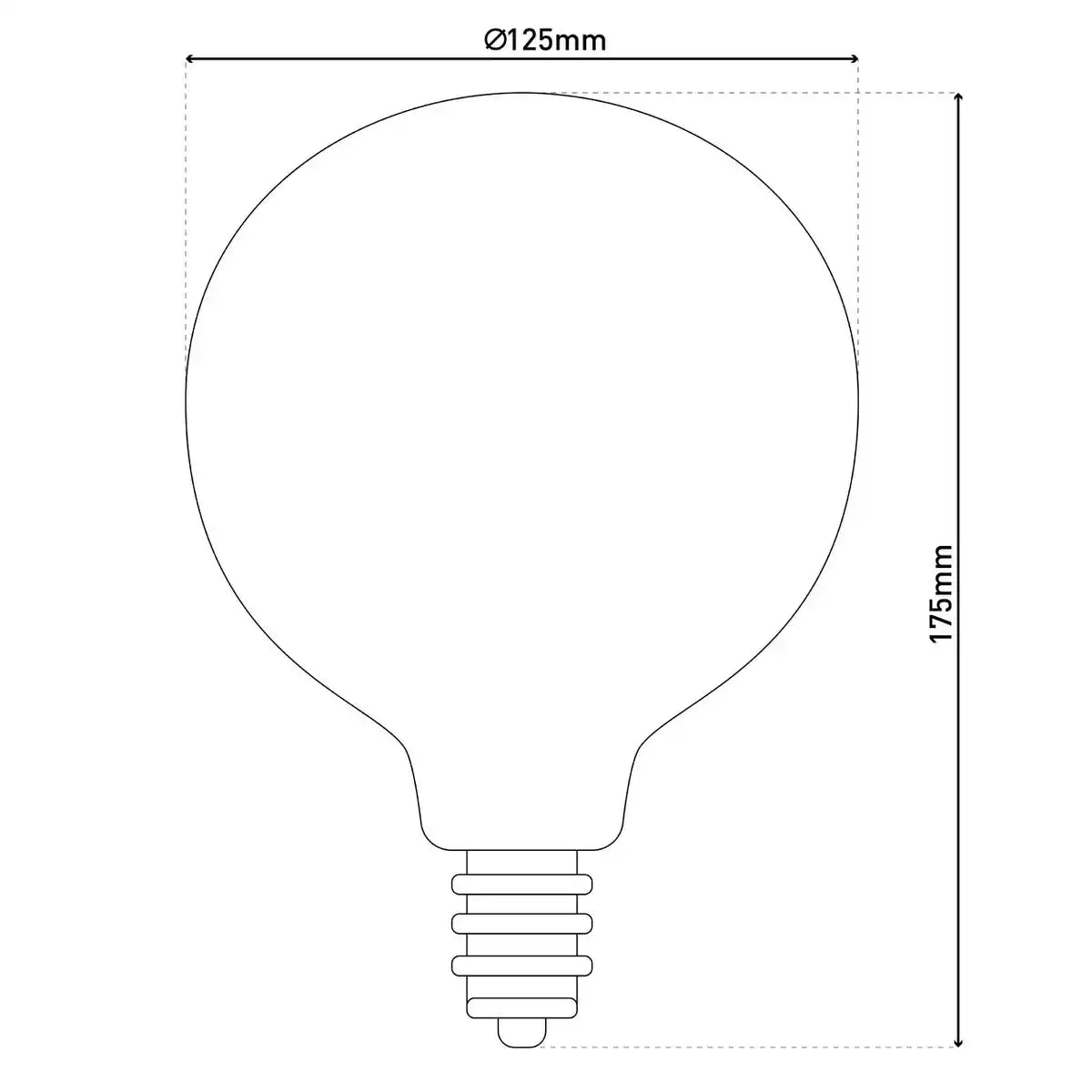 2er-Set LED Leuchtmittel E27-Fassung, 5 Watt Ø 12,5cm, Metall und Glas, amber