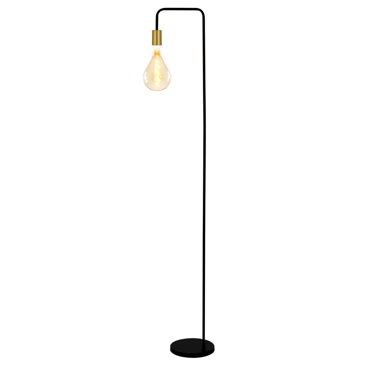 Stehleuchte "MODO" aus Metall in Schwarz,, Fassungen in Gold, E27-Fassung, Tischlampe für Wohnzimmer, Esszimmer, Küche, Diele, Flur oder Büro, 150 hoch