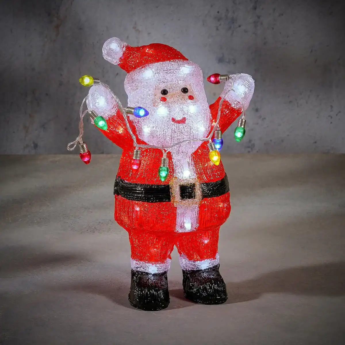 Weihnachtsbeleuchtung für den Außenbereich, Weihnachtsmann – L22 x B15 x H35 cm – Mehrfarbig