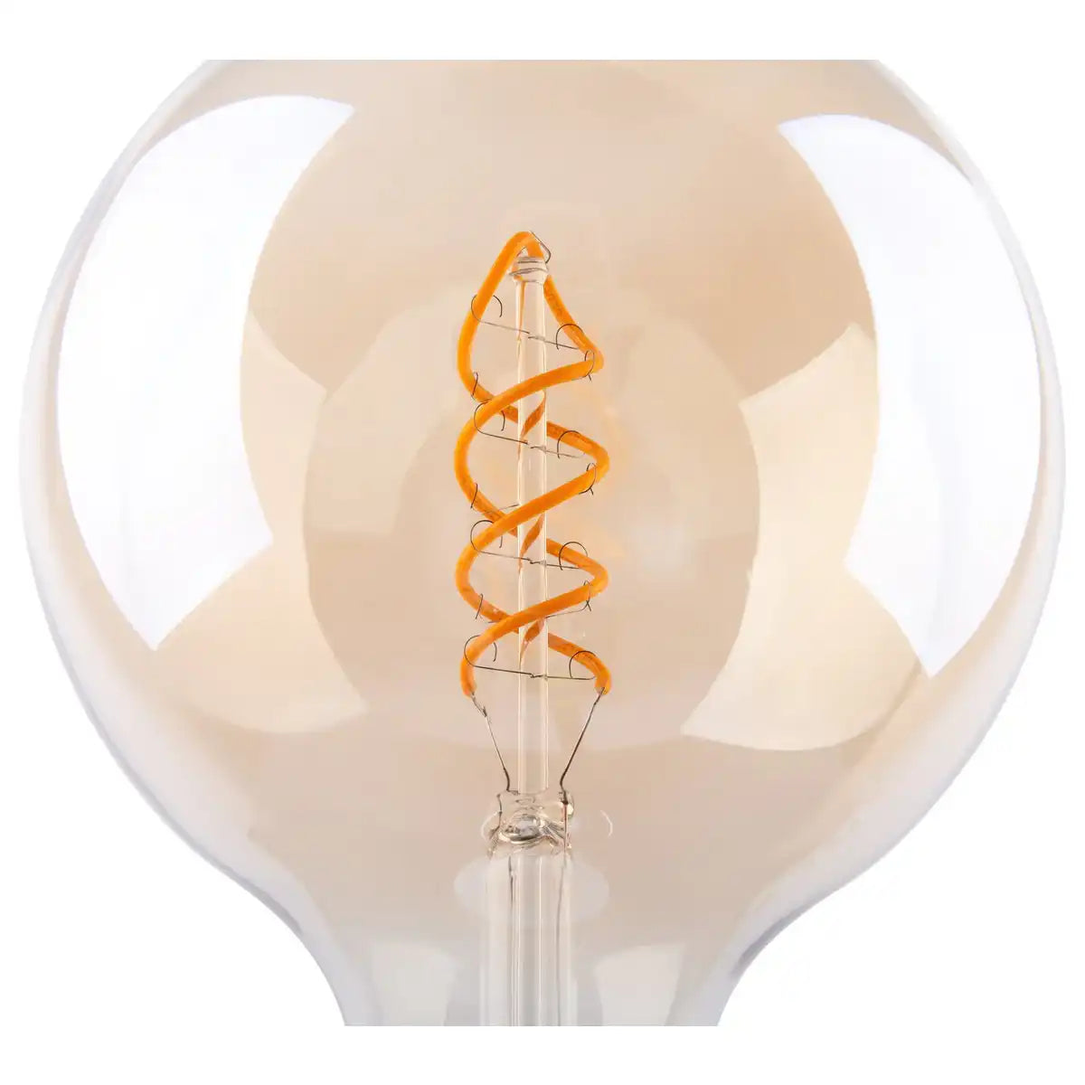 2er-Set LED Leuchtmittel E27-Fassung, 5 Watt Ø 12,5cm, Metall und Glas, amber
