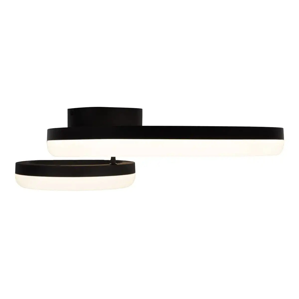 LED-CCT-Deckenleuchte "CIRCULO" aus schwarzem Metall und sandfarbenem Kunststoff 53 cm lang
