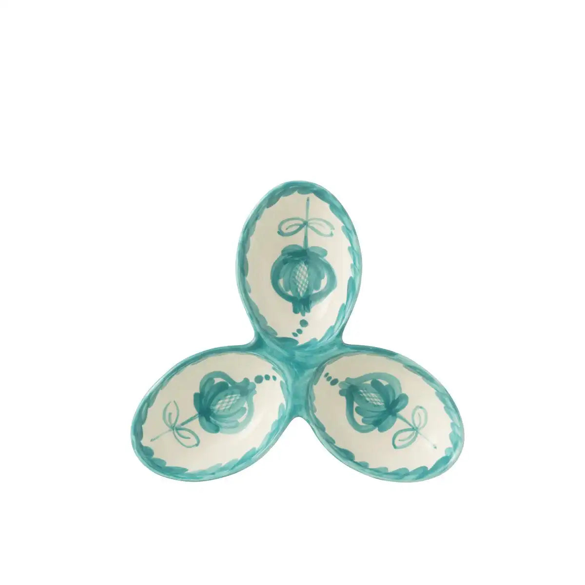 J -Line Serving Scale Granada Clover - Keramik - Weiß/Aqua
