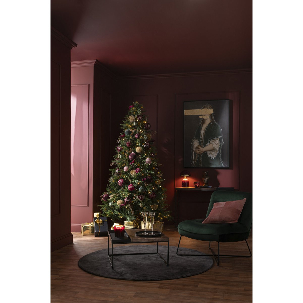 J-Line Weihnachtsbaum – Kunststoff – grün – LED-Lichter