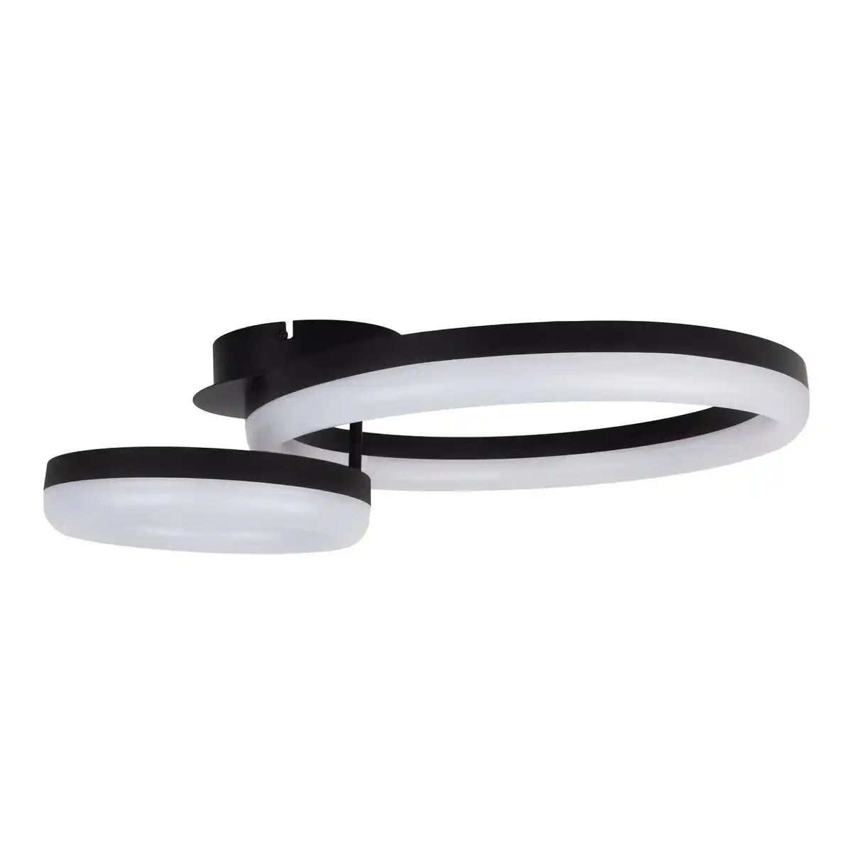 LED-CCT-Deckenleuchte "CIRCULO" aus schwarzem Metall und sandfarbenem Kunststoff 53 cm lang