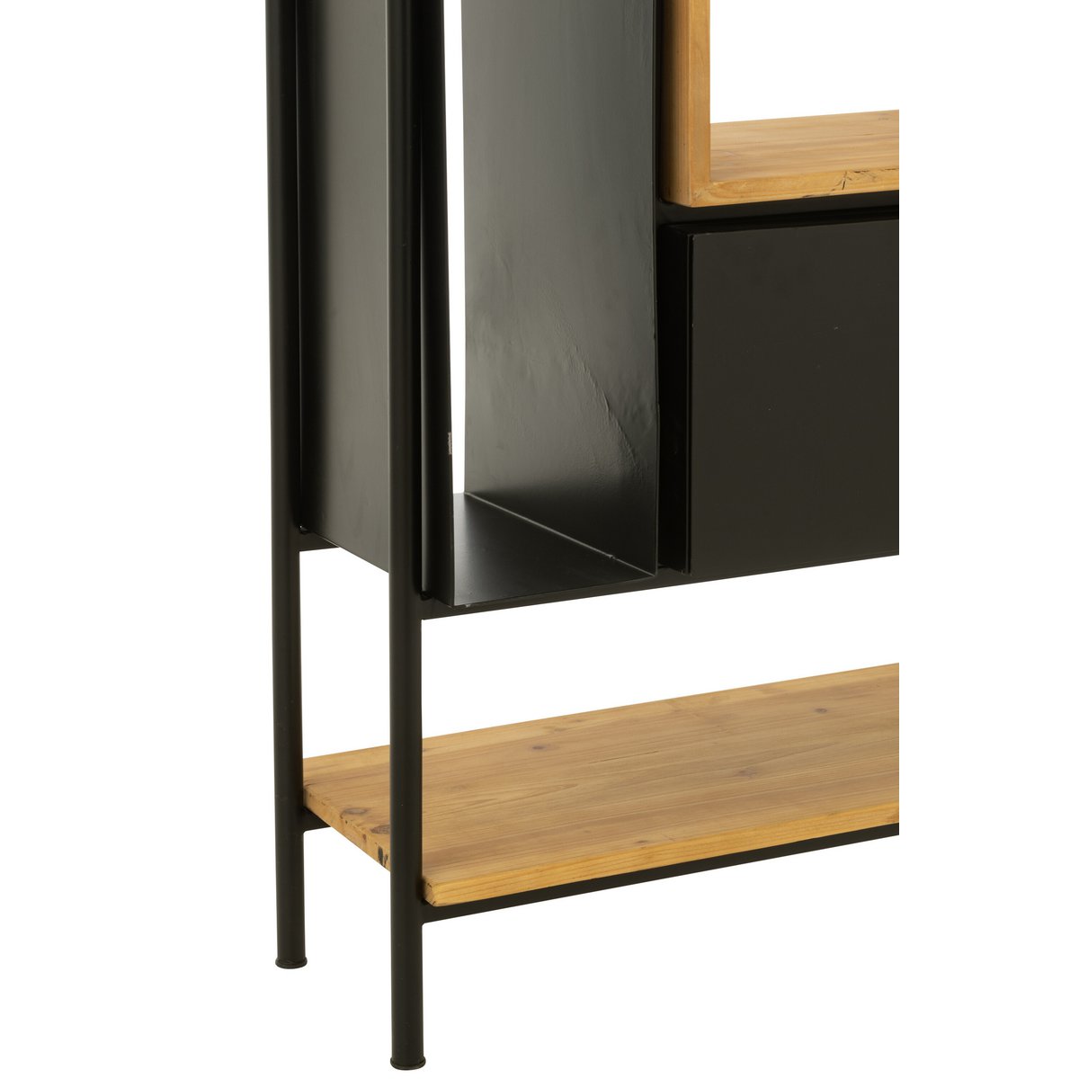 J-Line Regal Tina Holz/Eisen Schwarz/Natur Klein