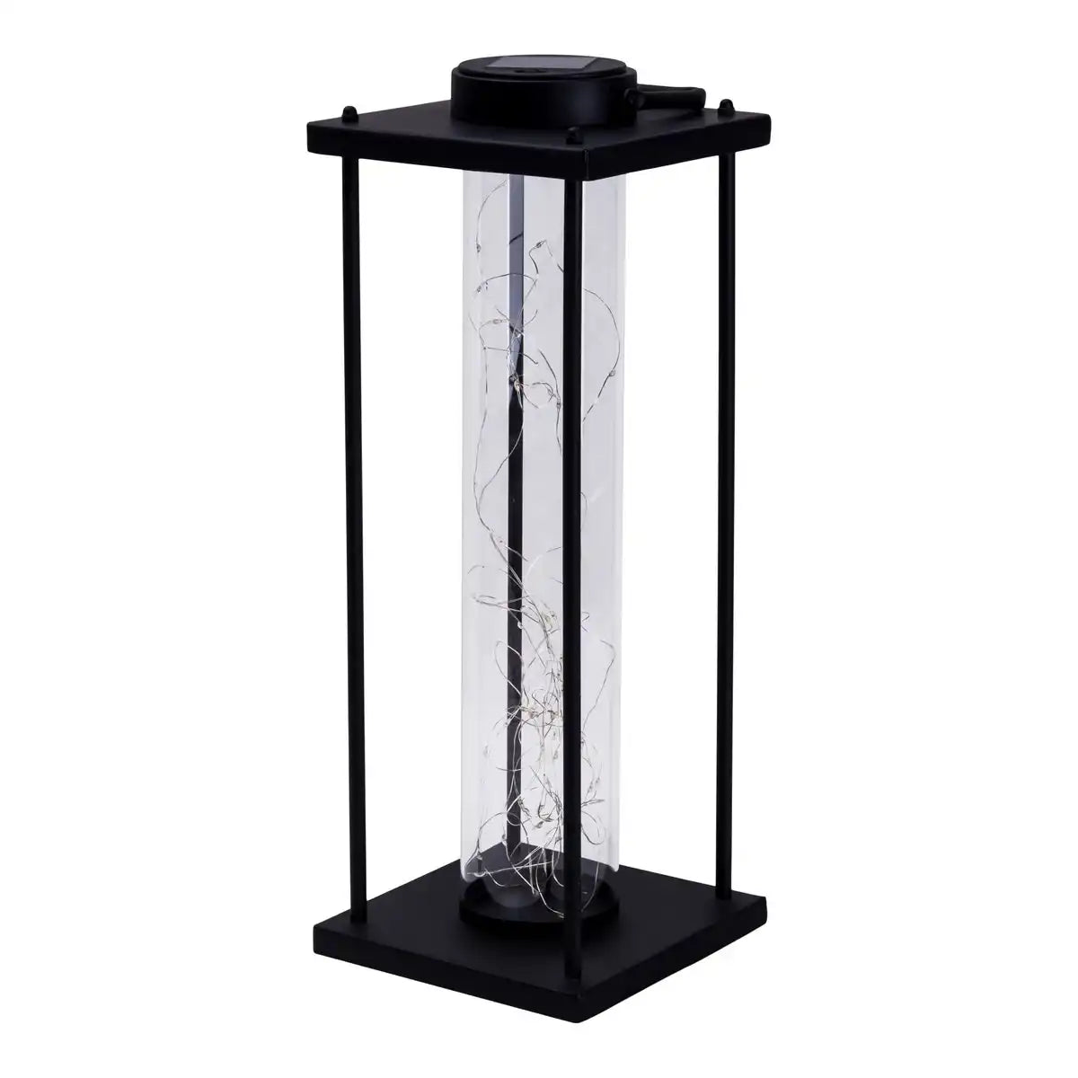LED Solarleuchte "Fairylight" für Terrasse und Balkon, aus schwarzem Metall und Glas, fest verbaute LEDs, Deko Lampe für Außen 51,5 cm hoch
