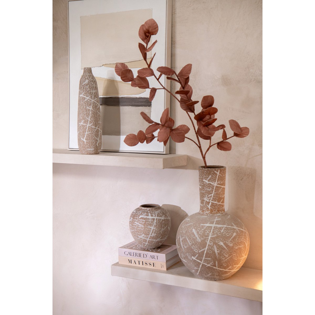 J -Line Vase Dune Bol - Keramik - Beige/Weiß - Ø 34 cm