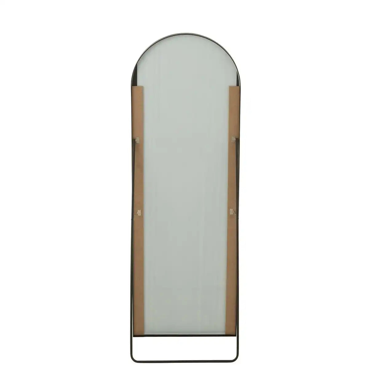 J-Line Spiegel auf Fuß, abgerundetes Glas/Metall, Schwarz – Wandspiegel 50,00 x 150,00 cm