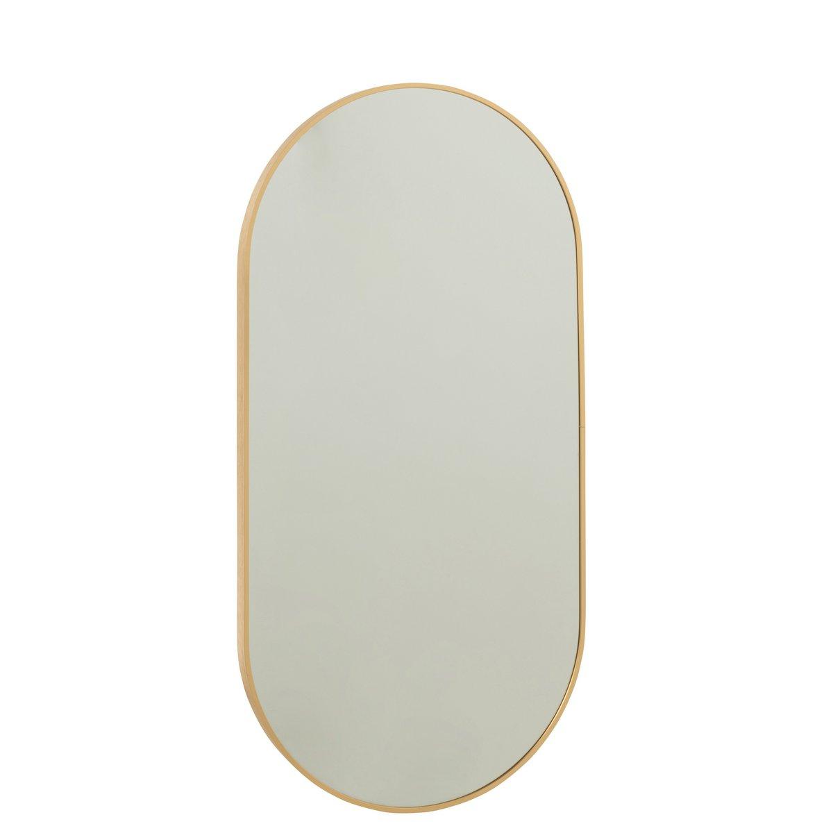 J-Line Spiegel Oval Grale Glas/Metall Gold – Wandspiegel 50,00 x 100,00 cm