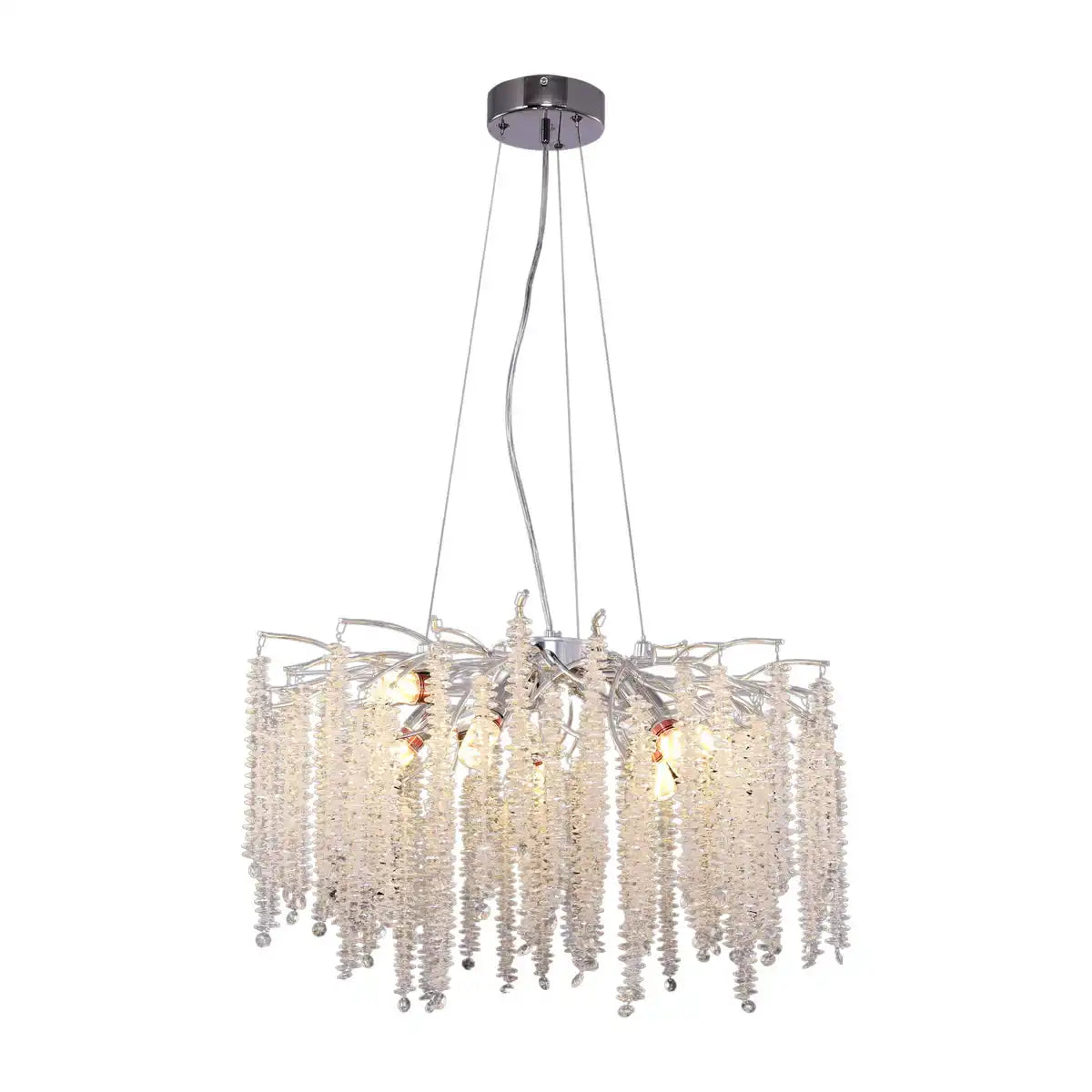 Kronleuchte Hanging Lamp Frost Silber 60 cm