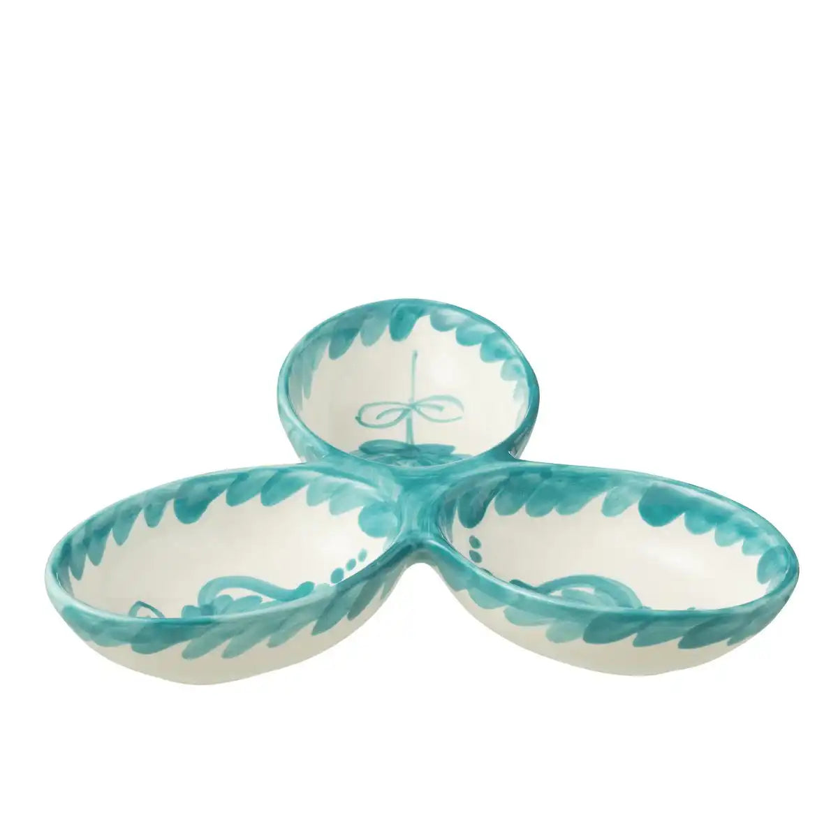 J -Line Serving Scale Granada Clover - Keramik - Weiß/Aqua
