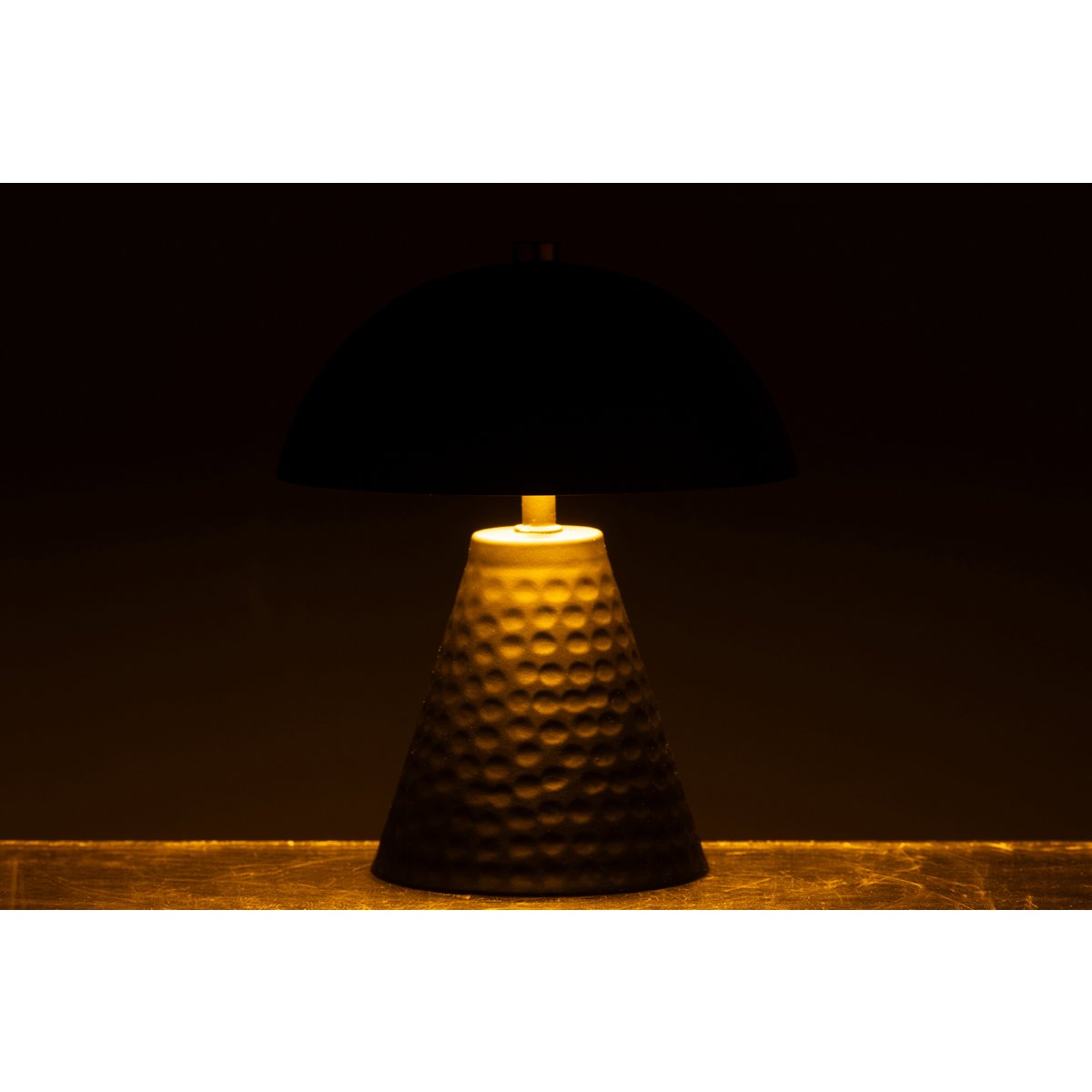 J-Line Tischlampe Pilz Eisen schwarz